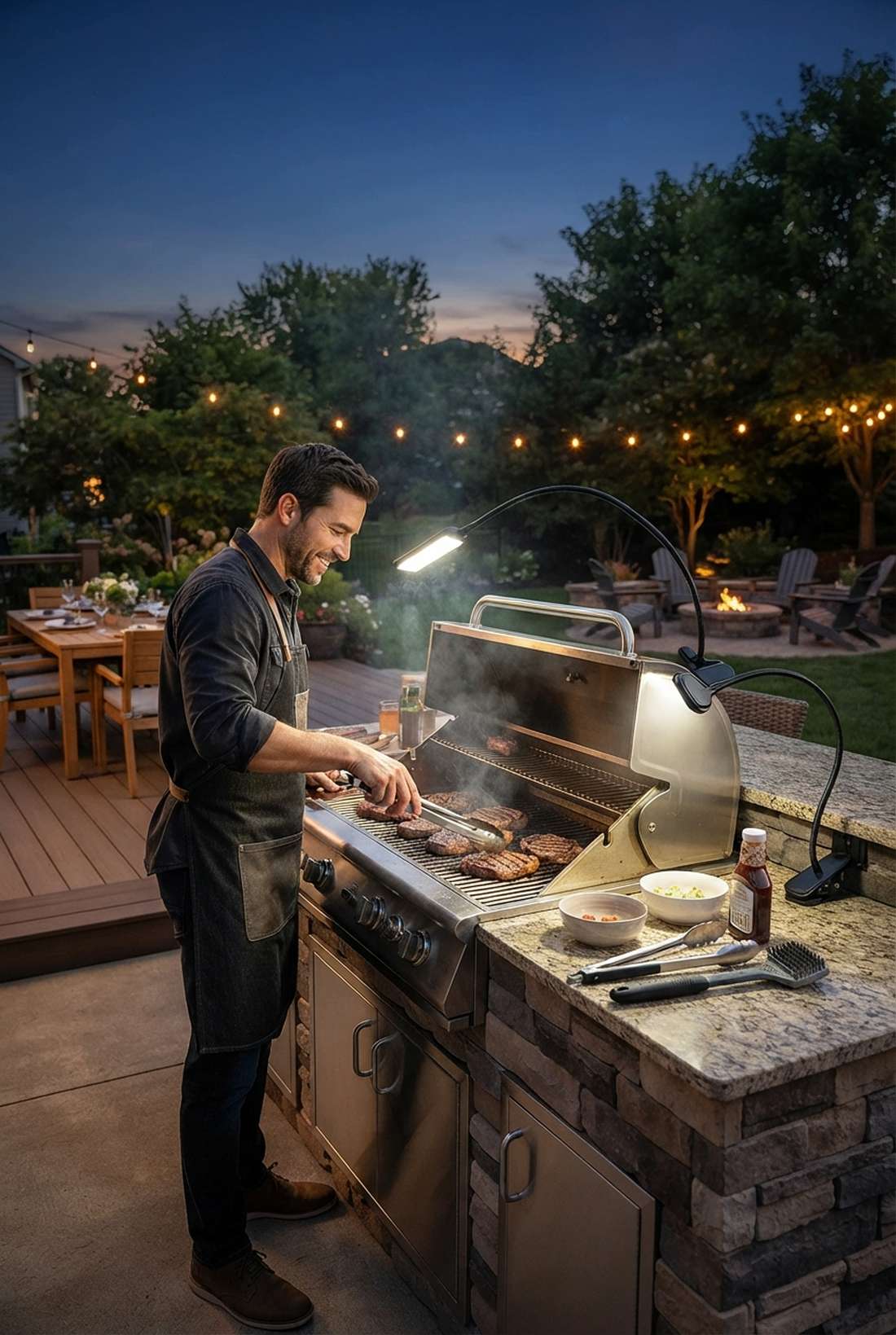 outdoor kitchen counter task lighting