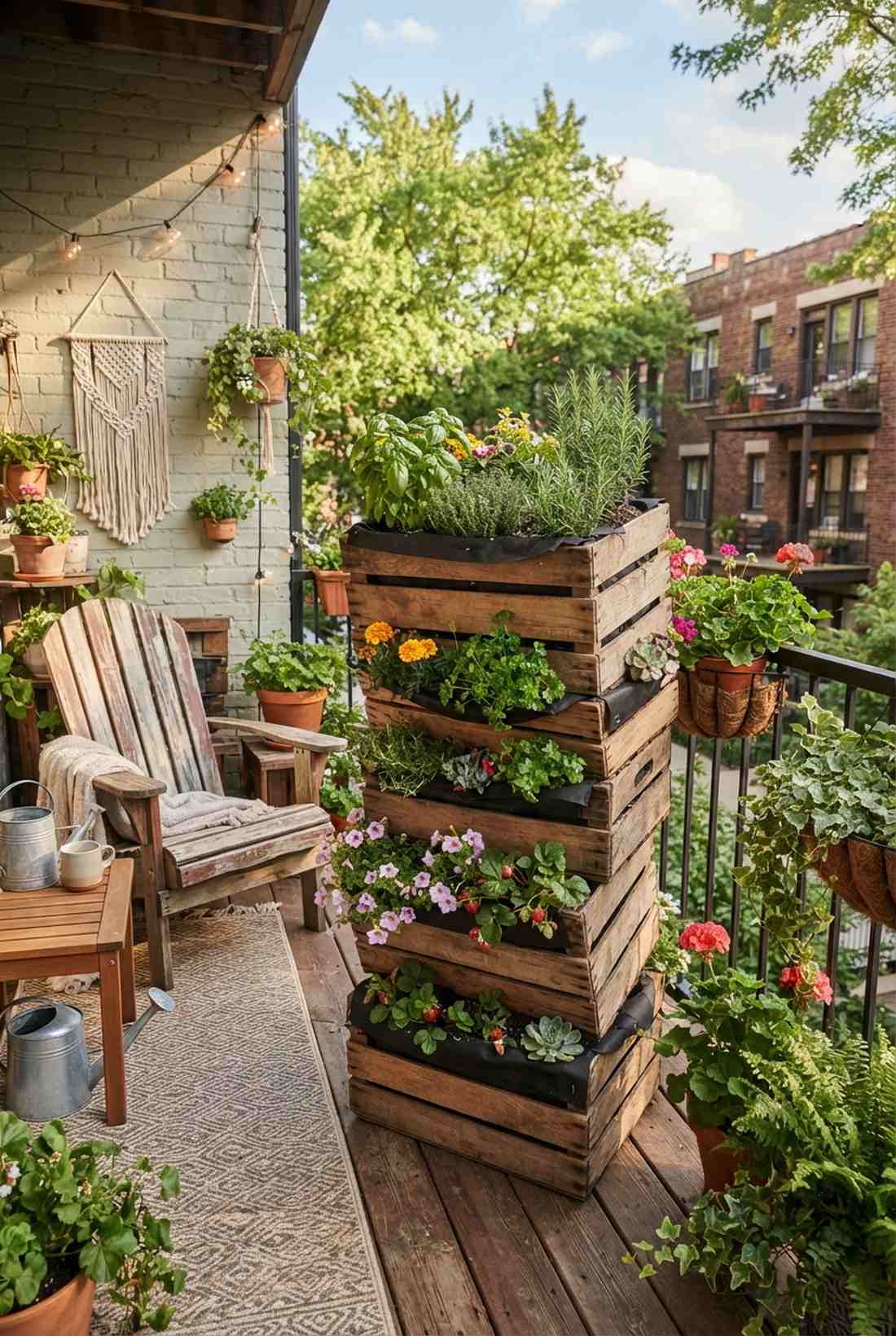 stacked crate tower
