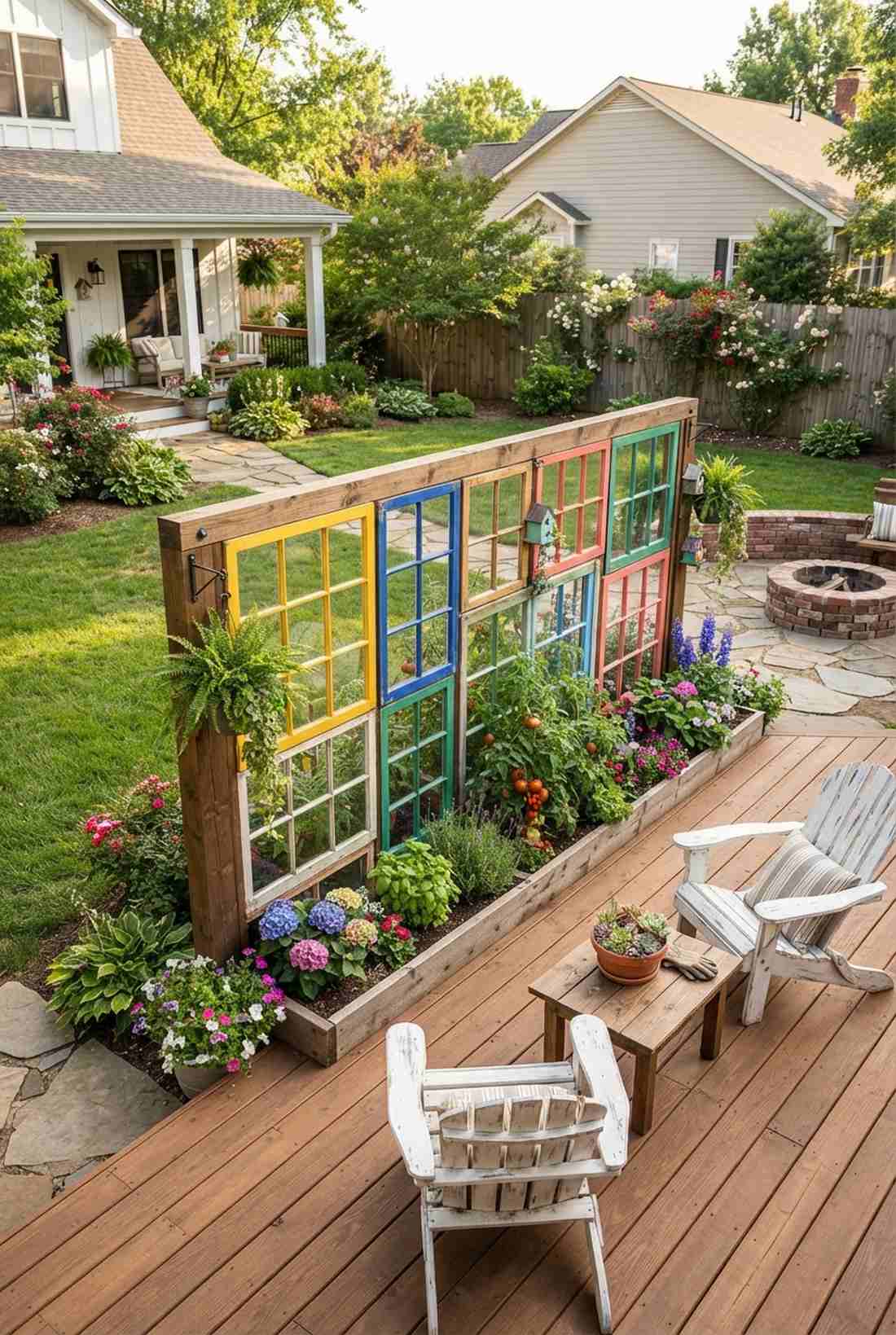 upcycled window frame fence