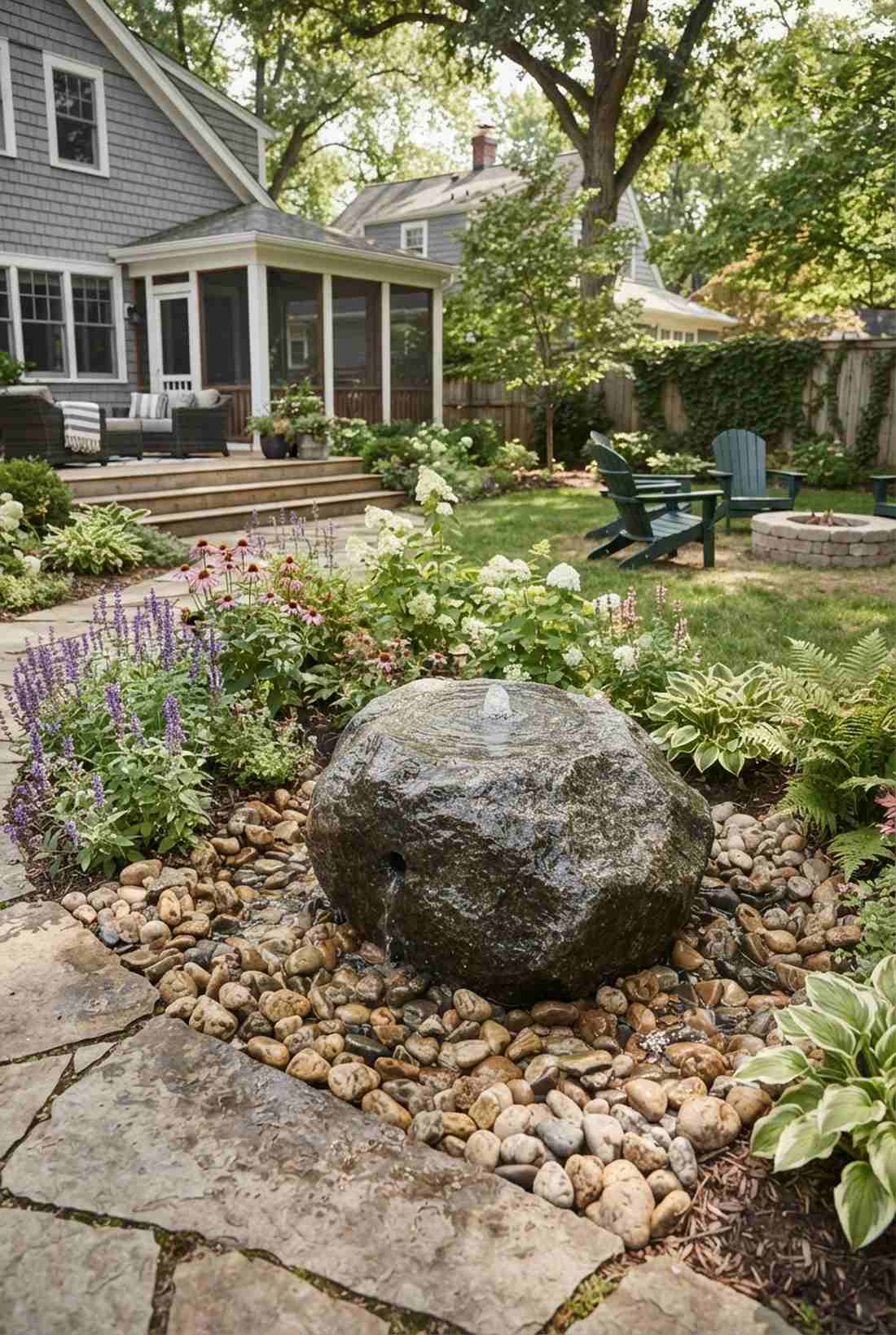 bubbling rock fountain