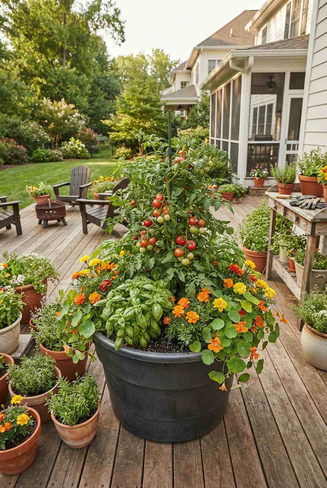 companion planted containers