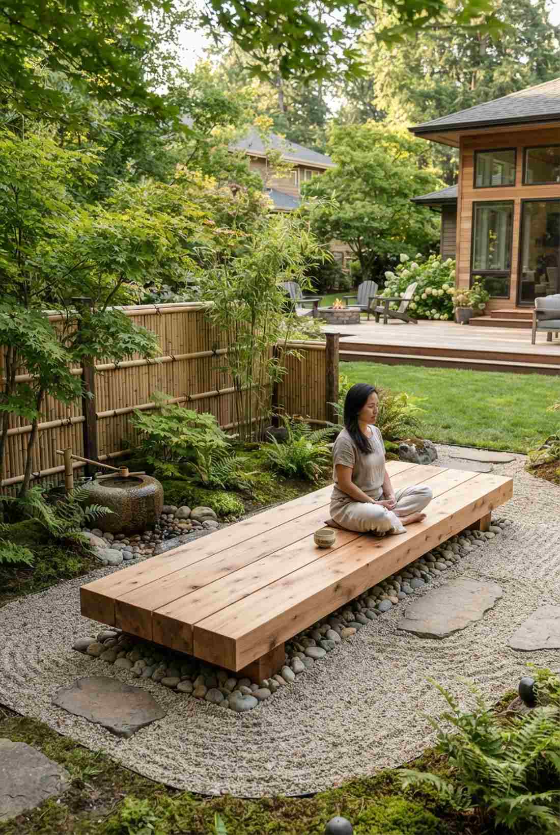 japanese zen style low bench