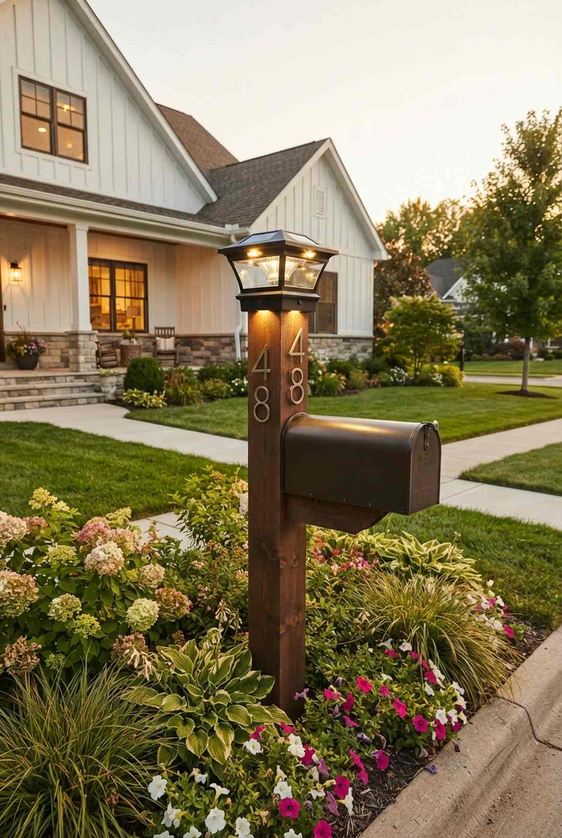 mailbox post dual function lights