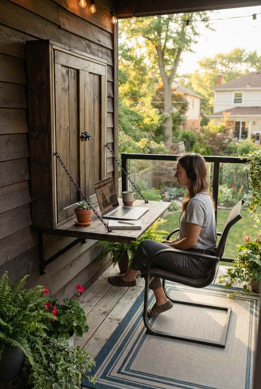 murphy style patio desk