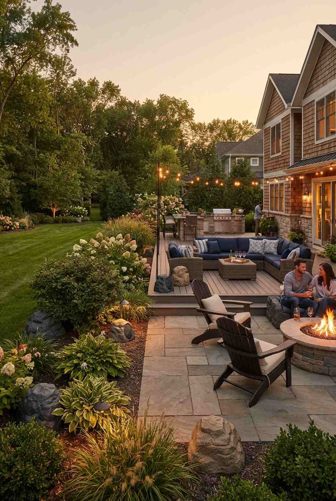 outdoor audio system with rock speakers