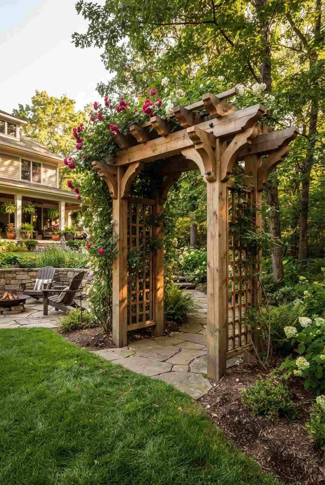 pergola arbor hybrid for garden entries