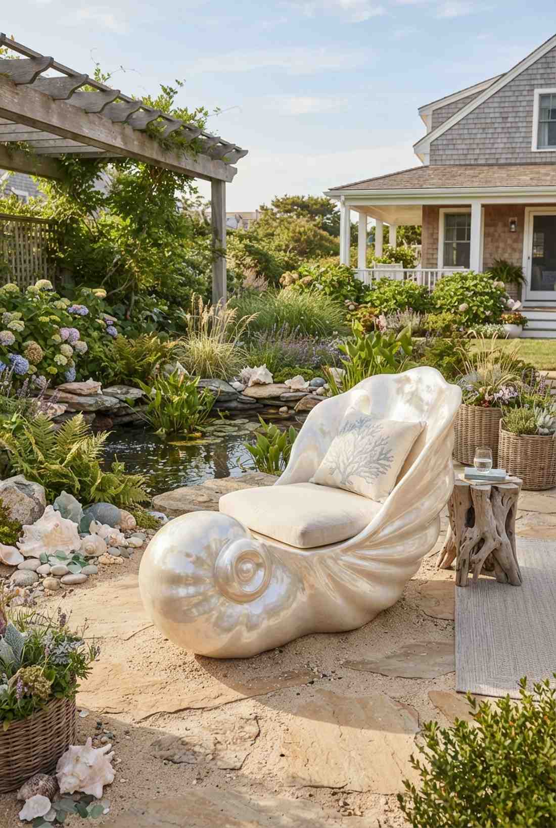 shell shaped lounge chair