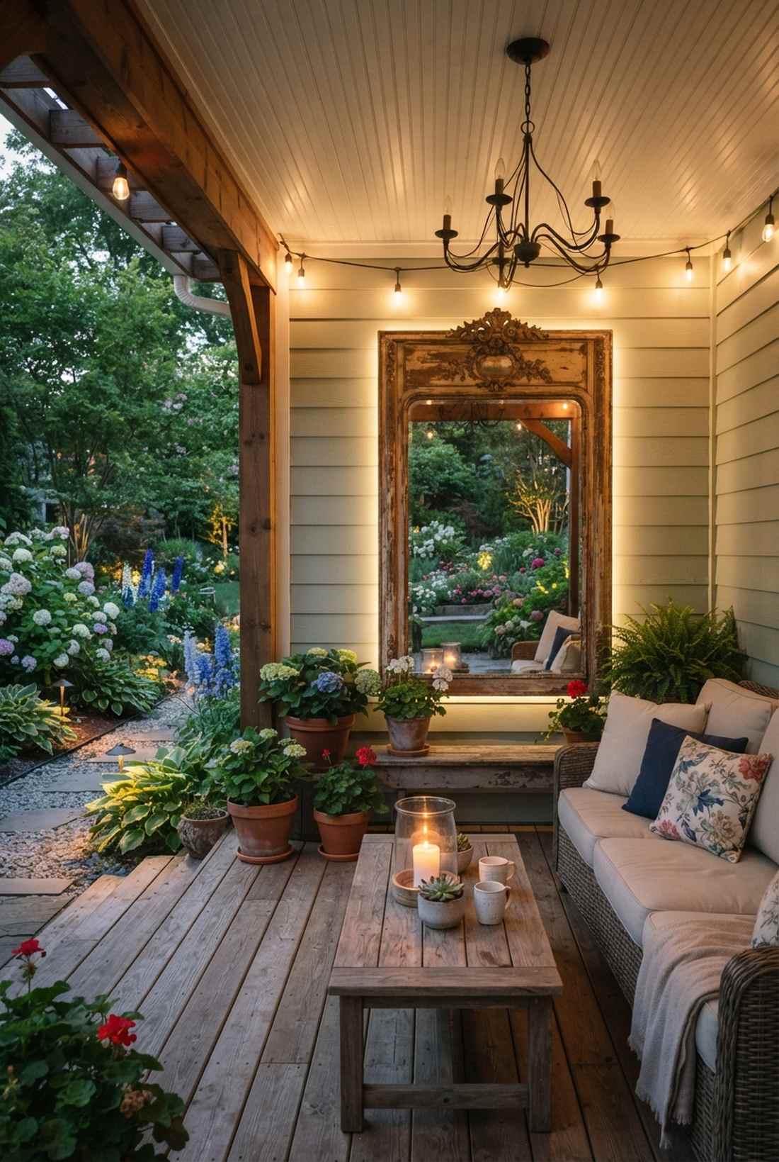 antique mirror frame illumination