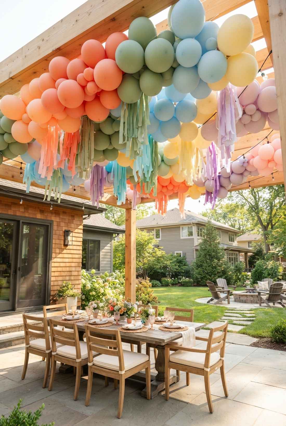 balloon and streamer canopy