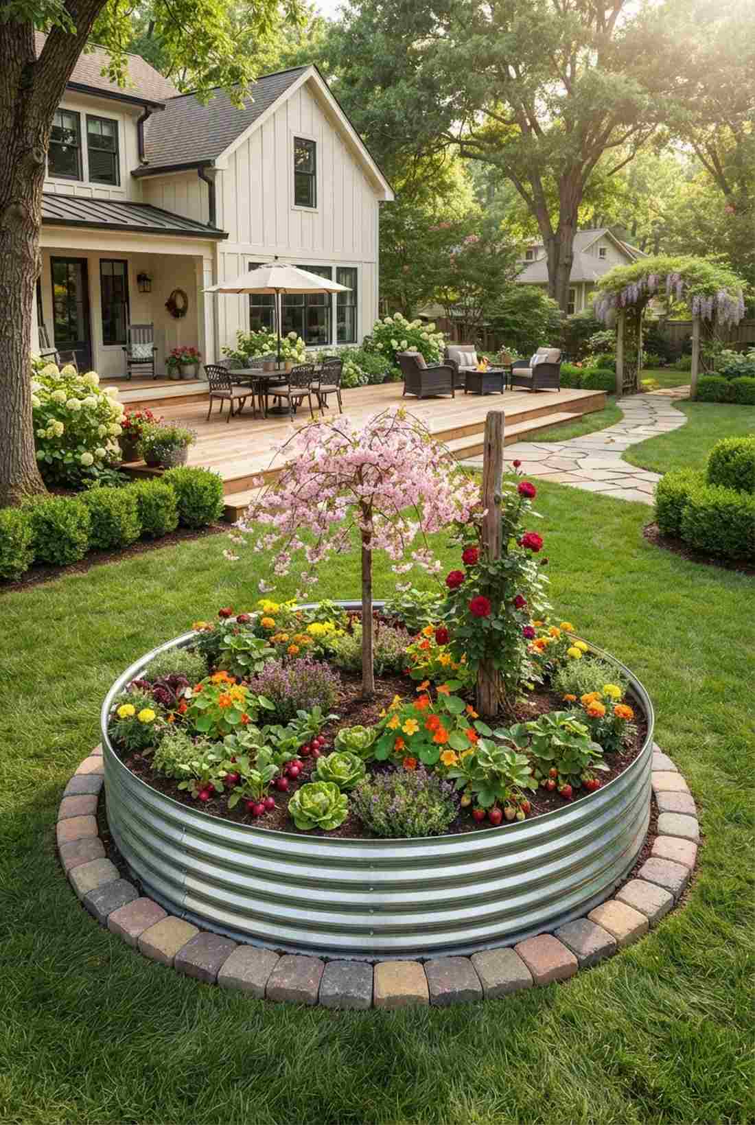 circular central planter