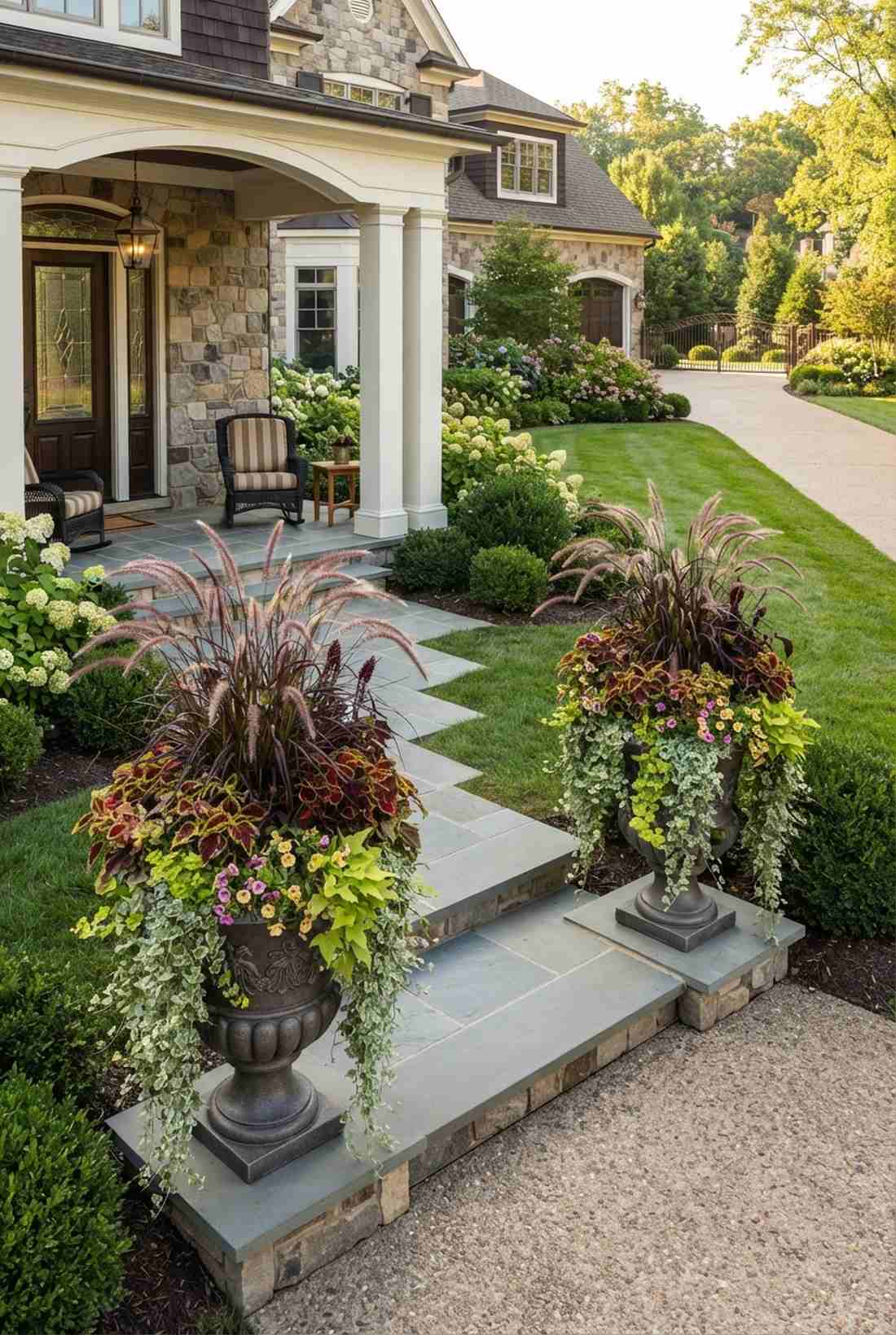 double planted statement urns