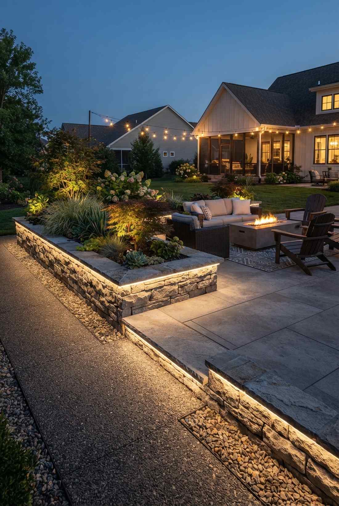 edge lit stone borders