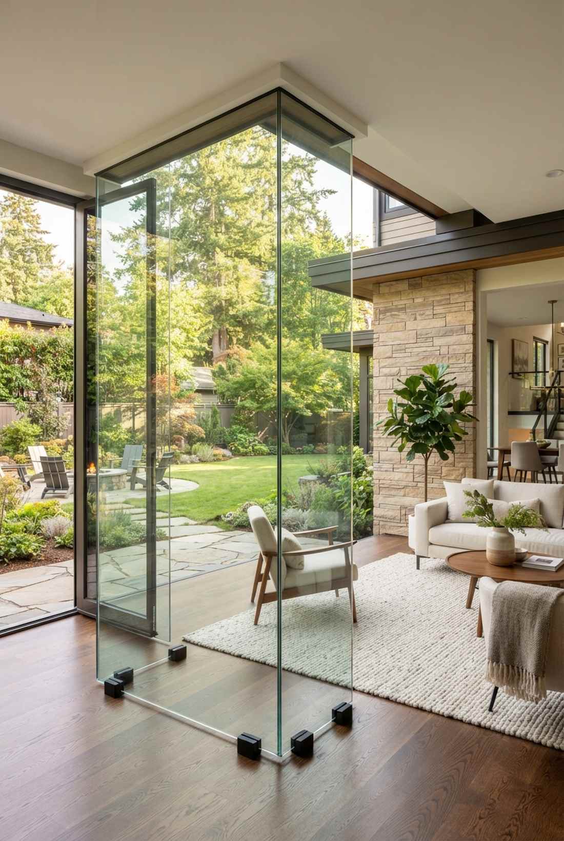 frameless glass corner enclosure