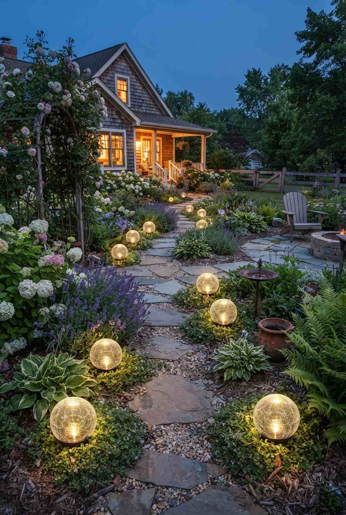 glass globe pathway markers