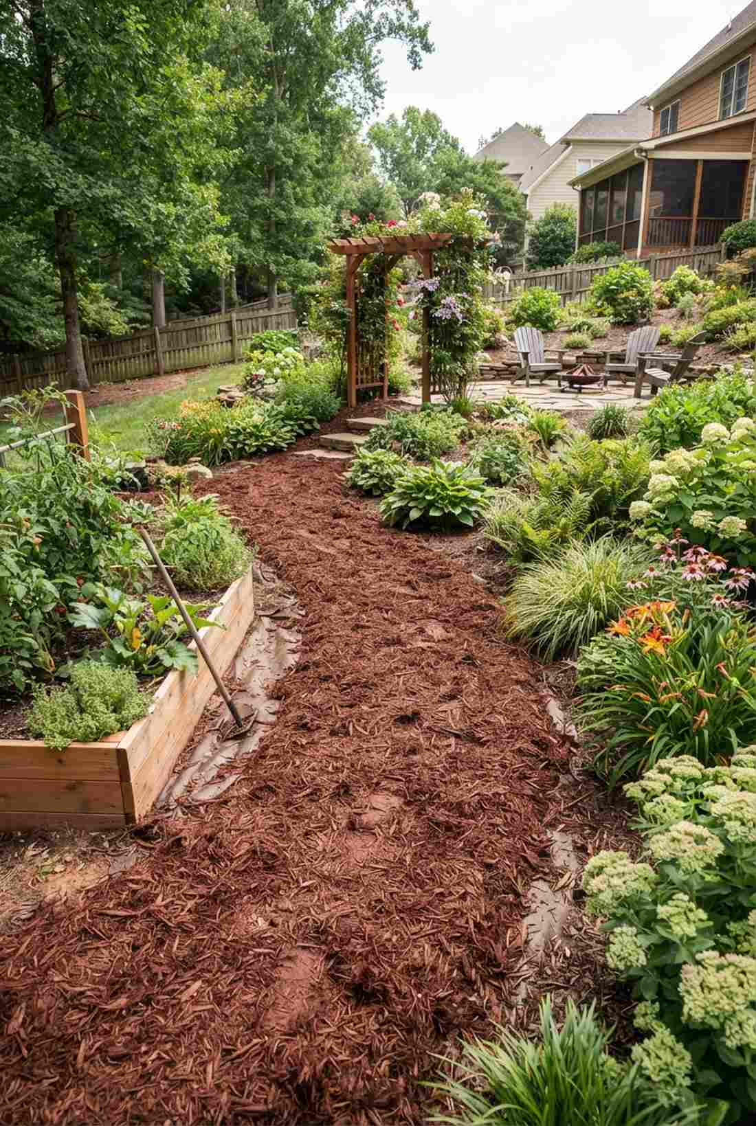 gorilla hair mulch compacted