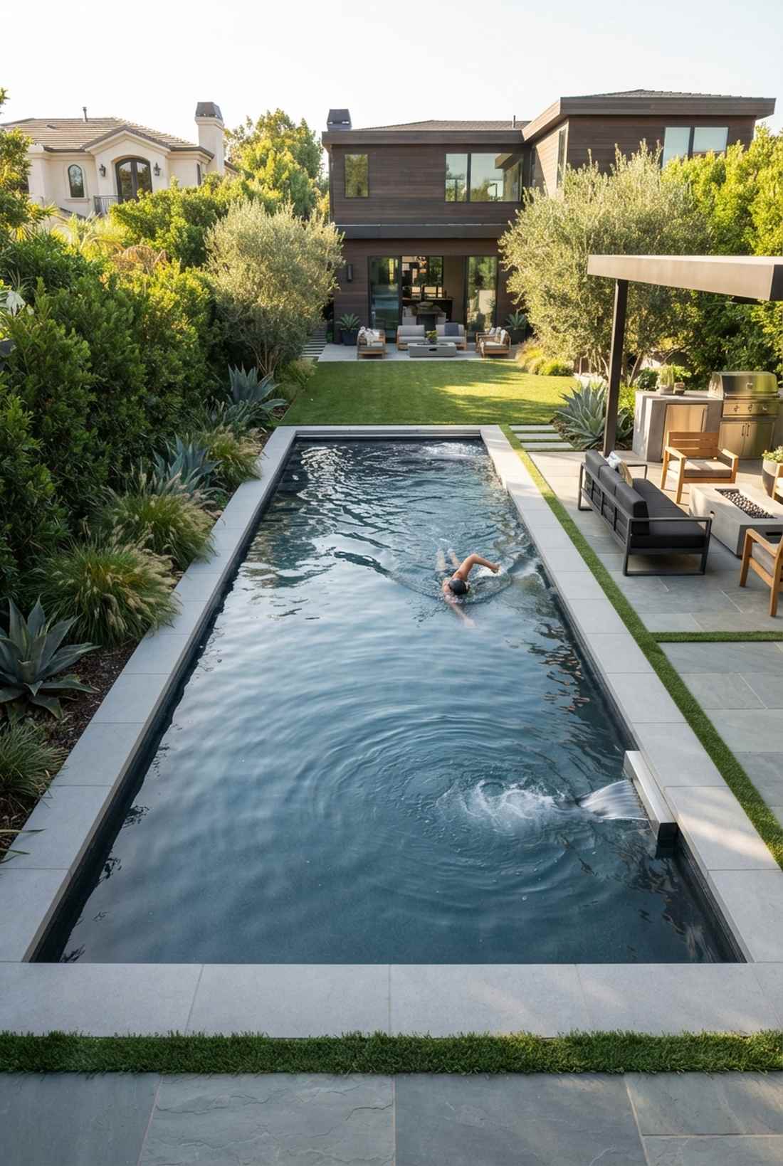 lap pool with counter current system