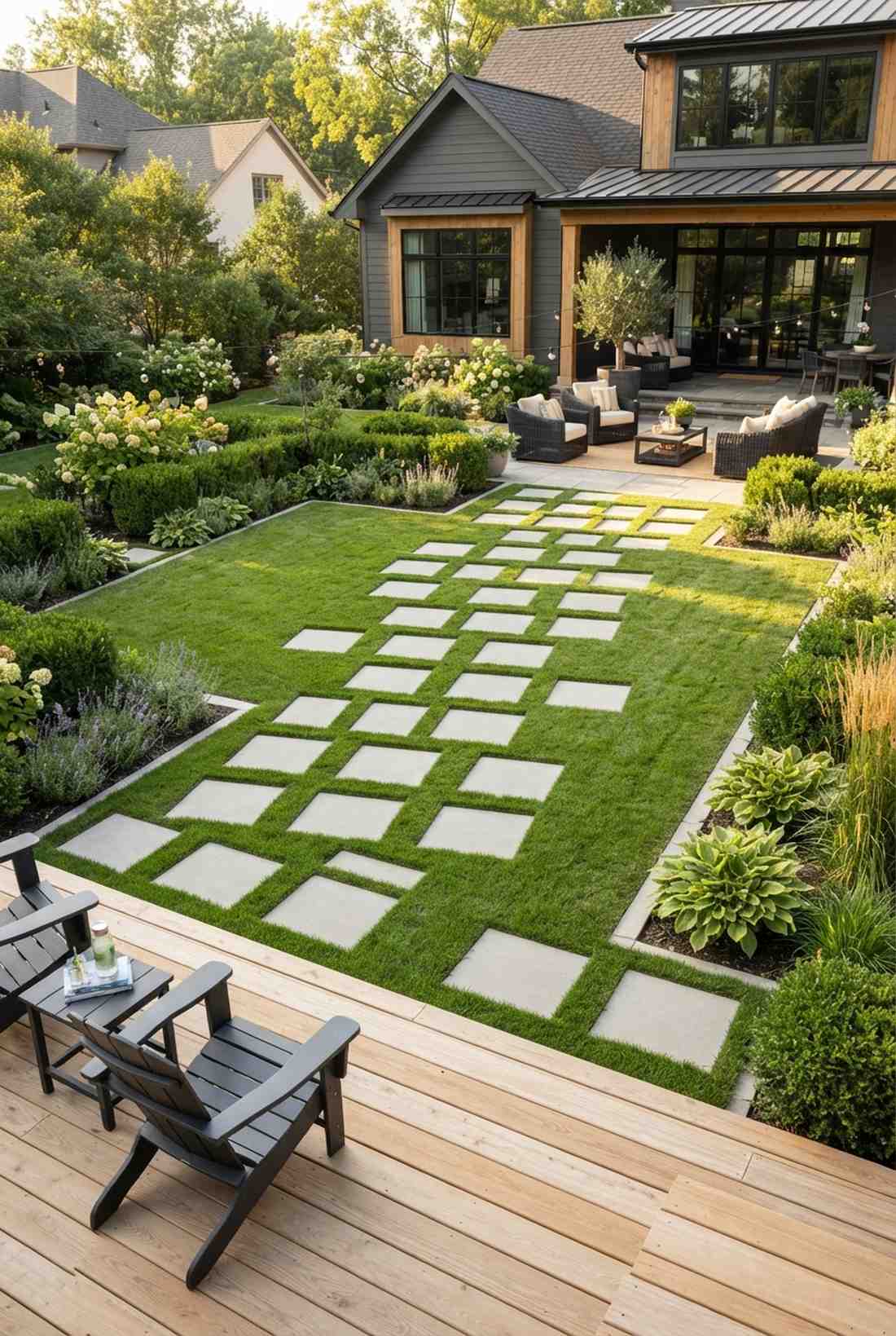 lawn checkerboard pattern