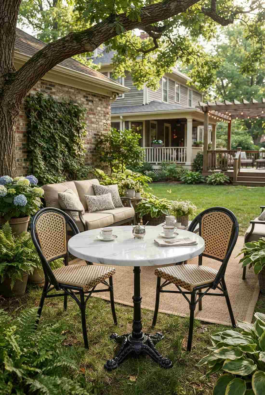 marble topped outdoor tables