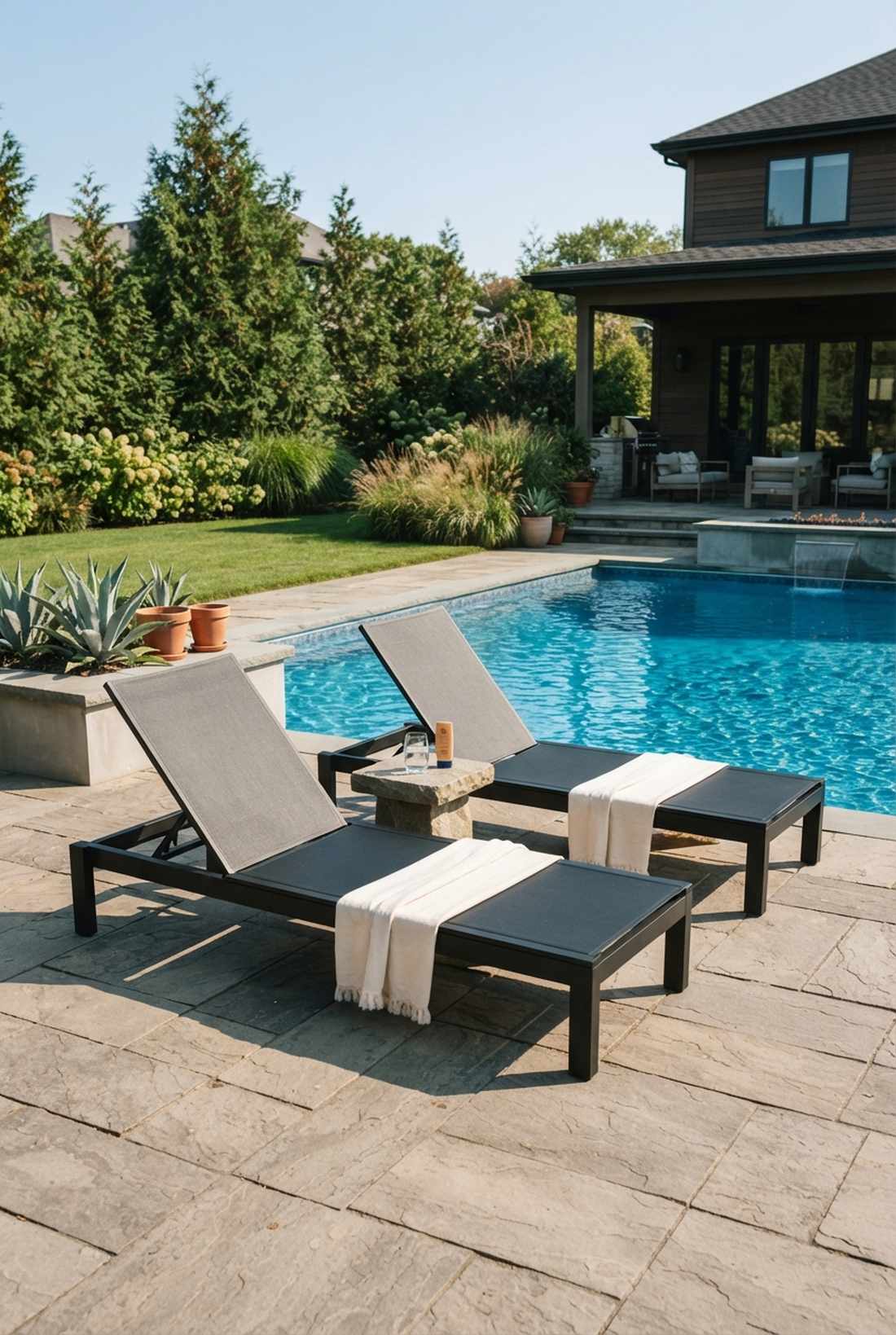 matte black lounge chairs with clean lines
