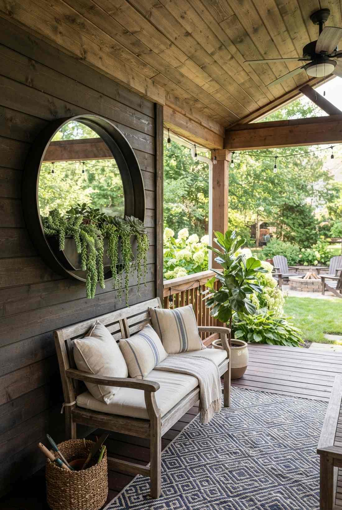 mirror with integrated planter shelf
