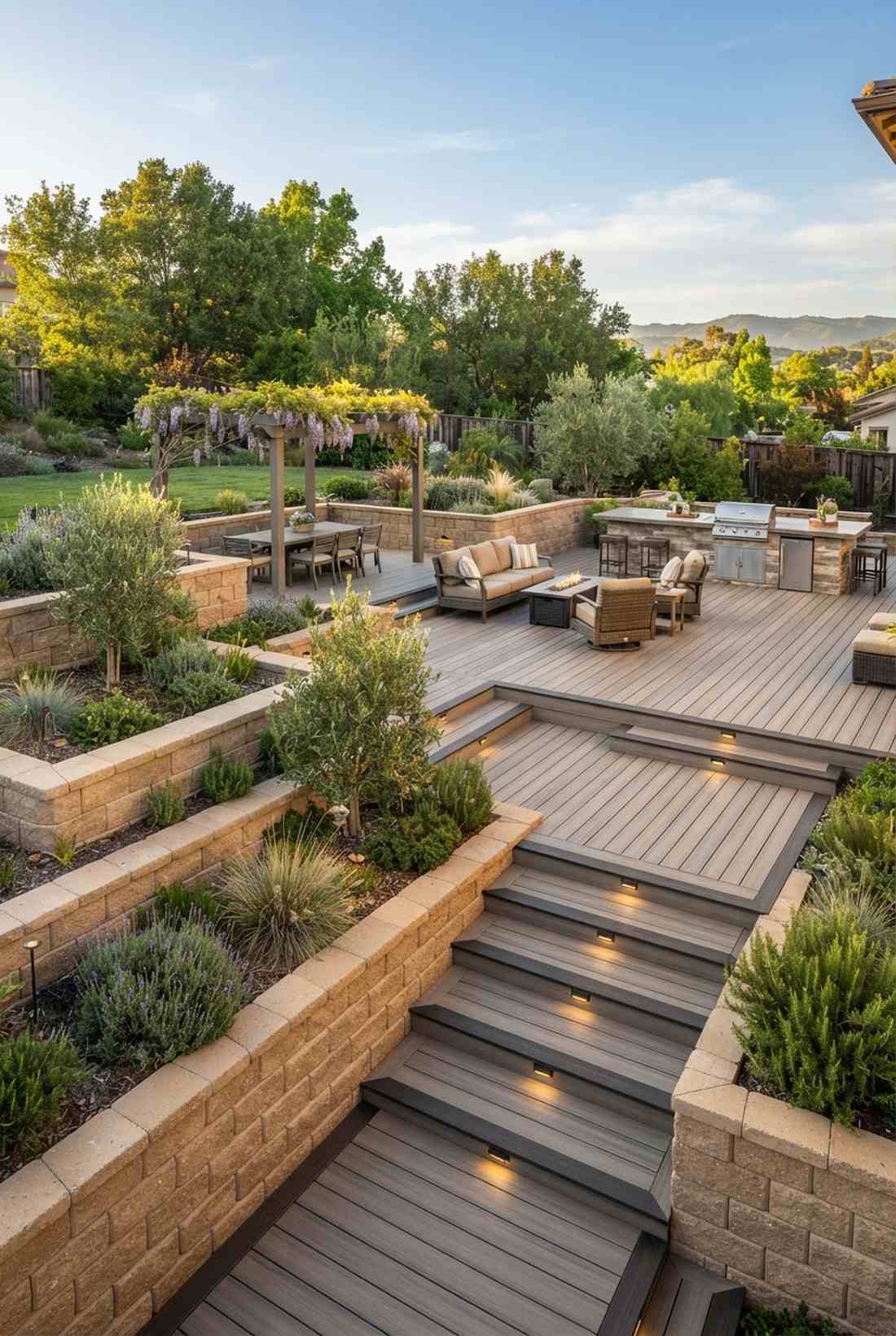 multi level terraced configuration