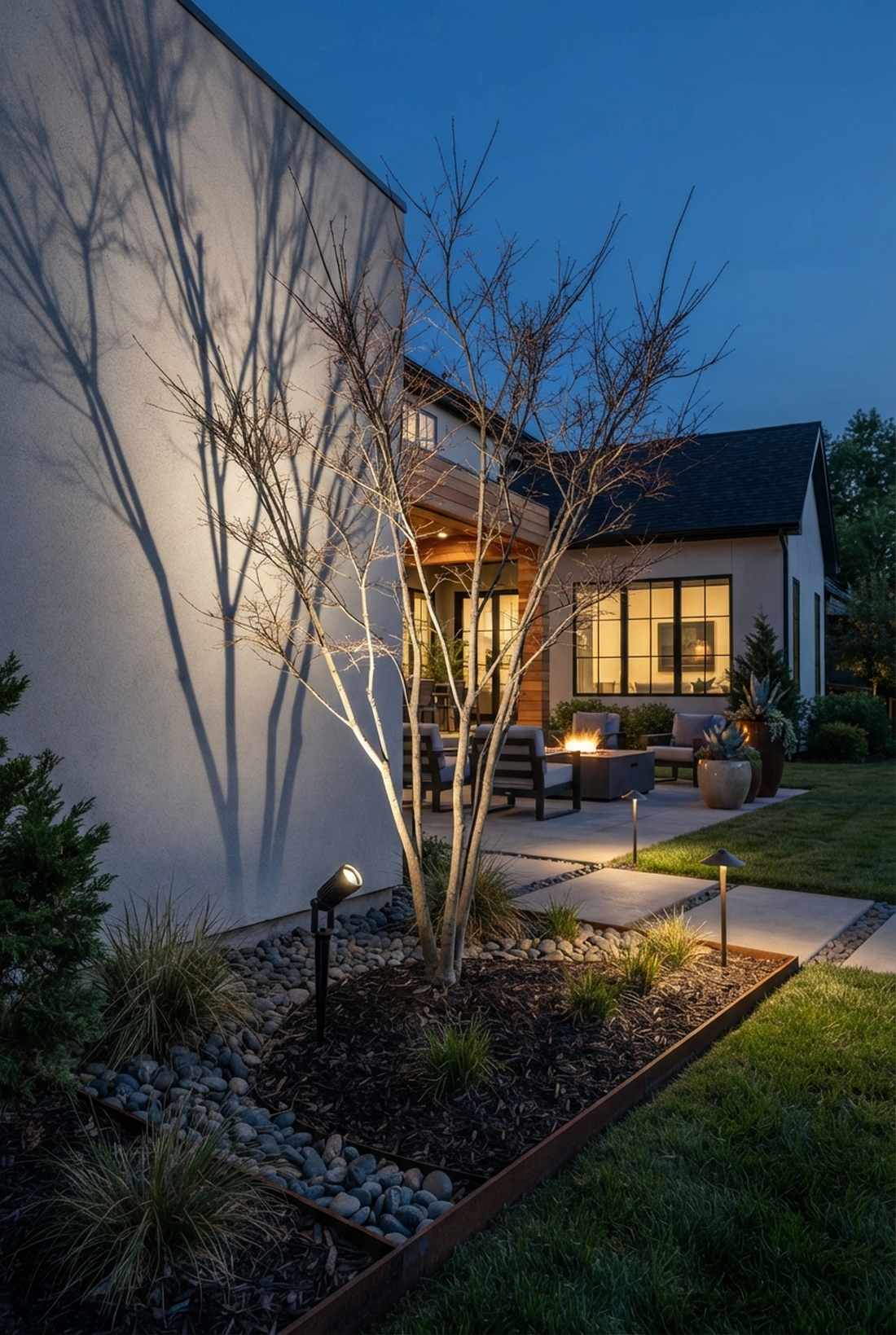 offset asymmetric uplighting
