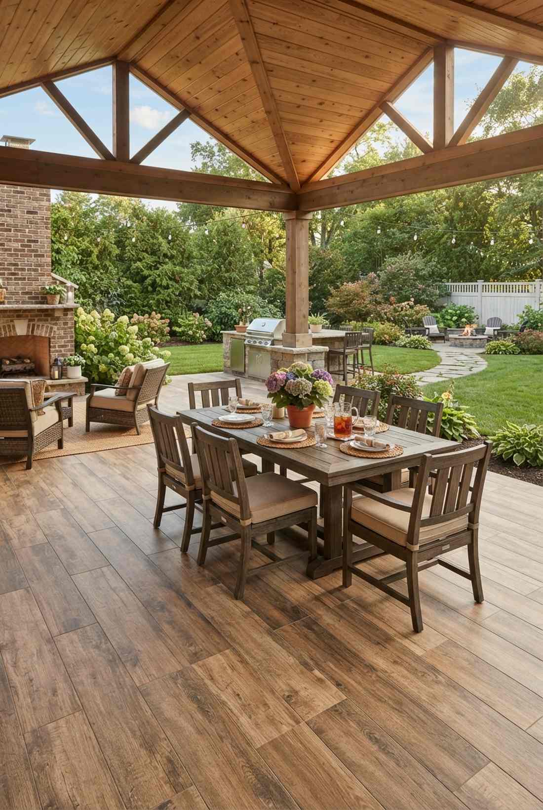porcelain tile in wood grain patterns