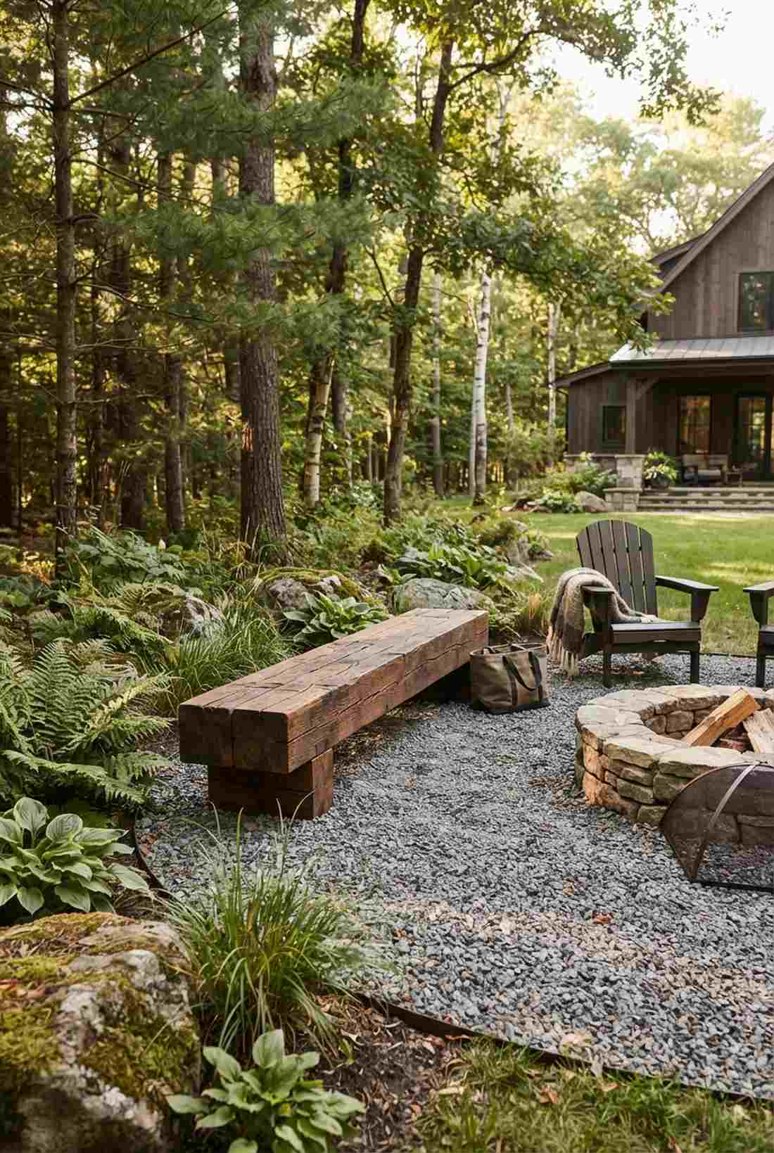 reclaimed timber beam bench