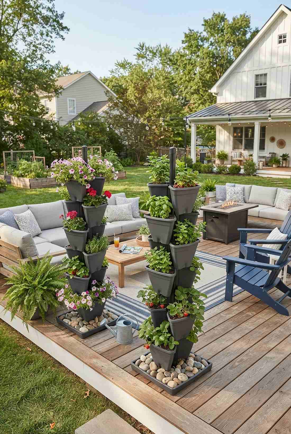 stackable planter box towers