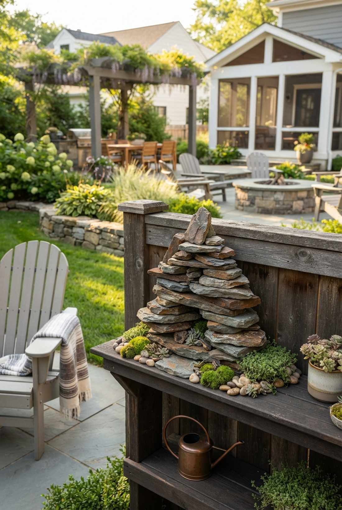 stacked stone mountain representation