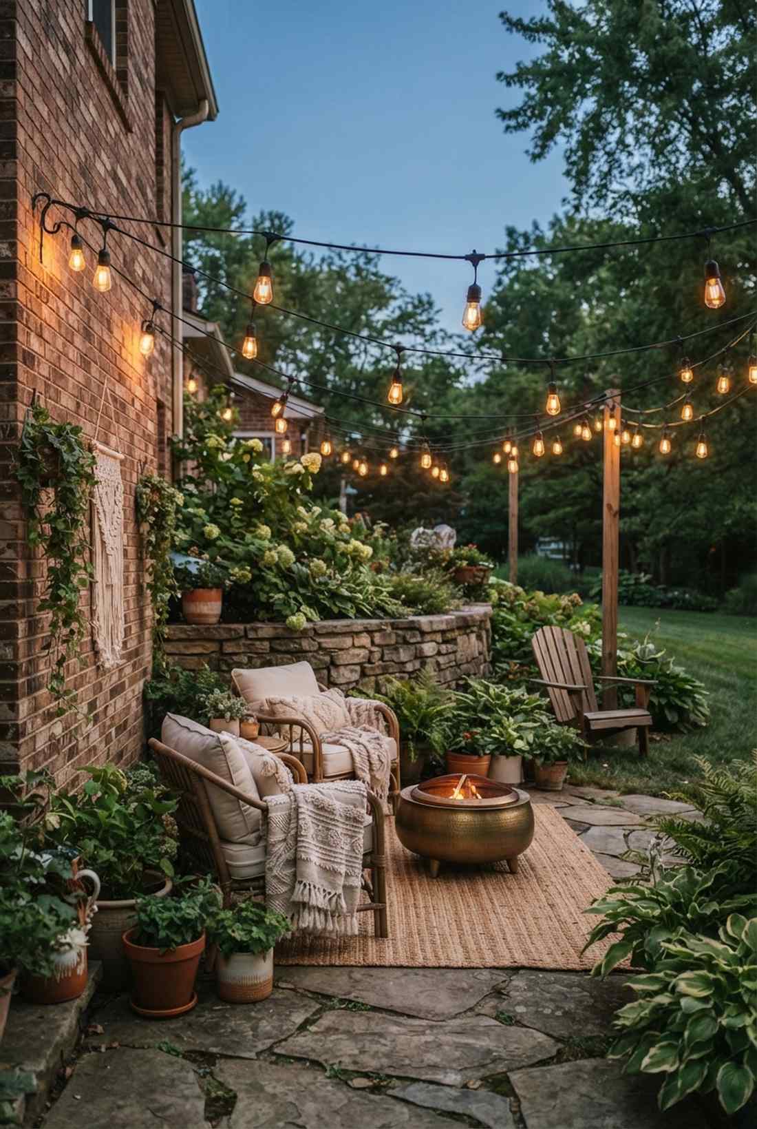 swag draped festoon lighting