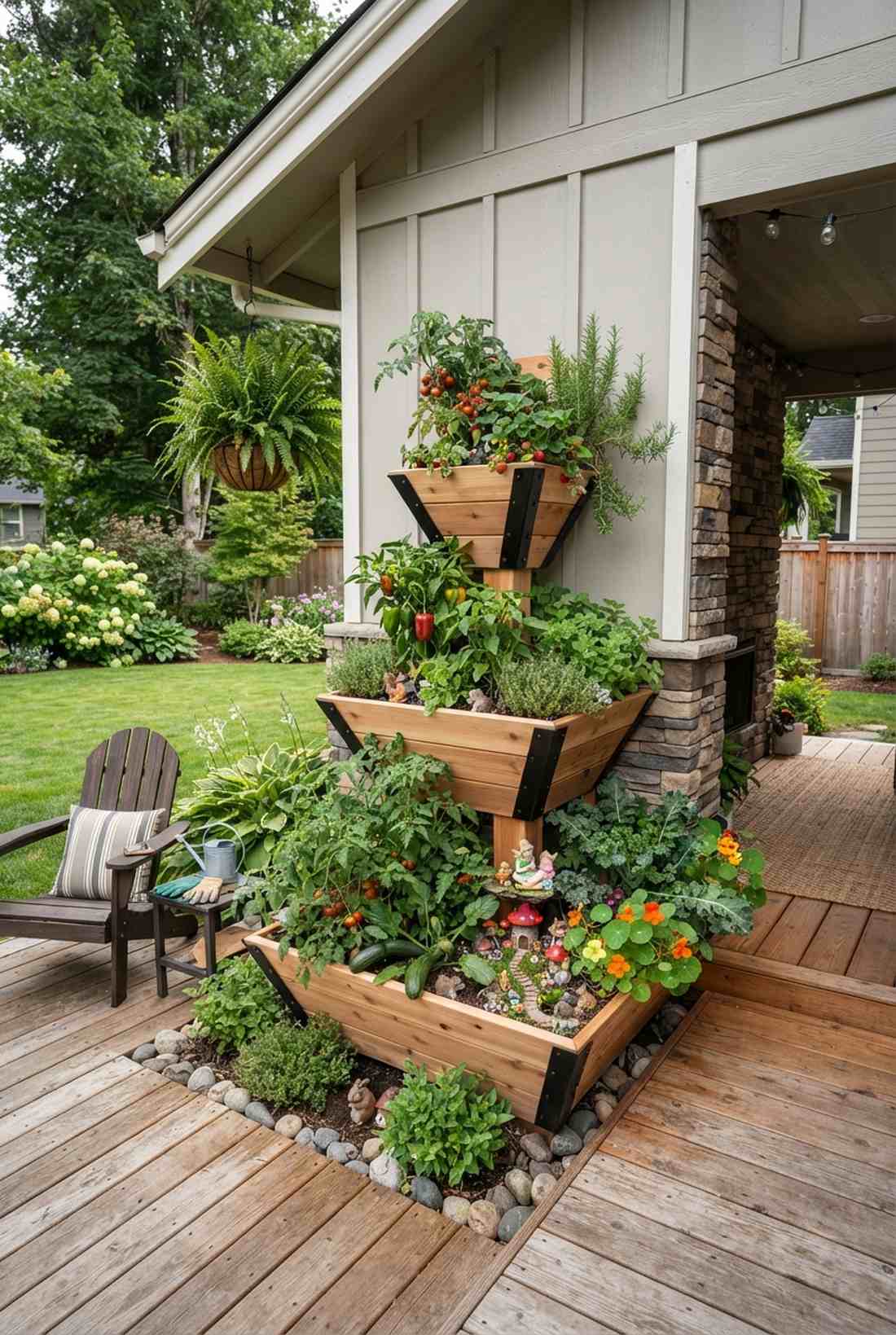 tiered corner veggie tower