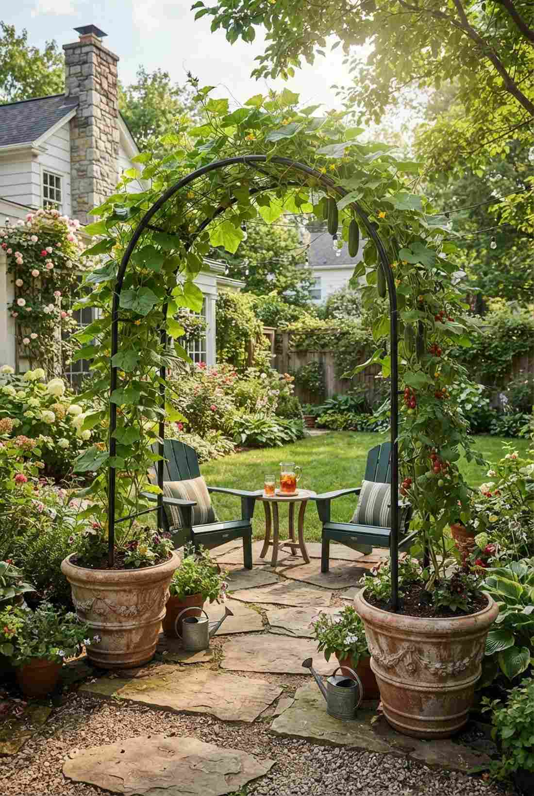 trellis arches for climbing vegetables