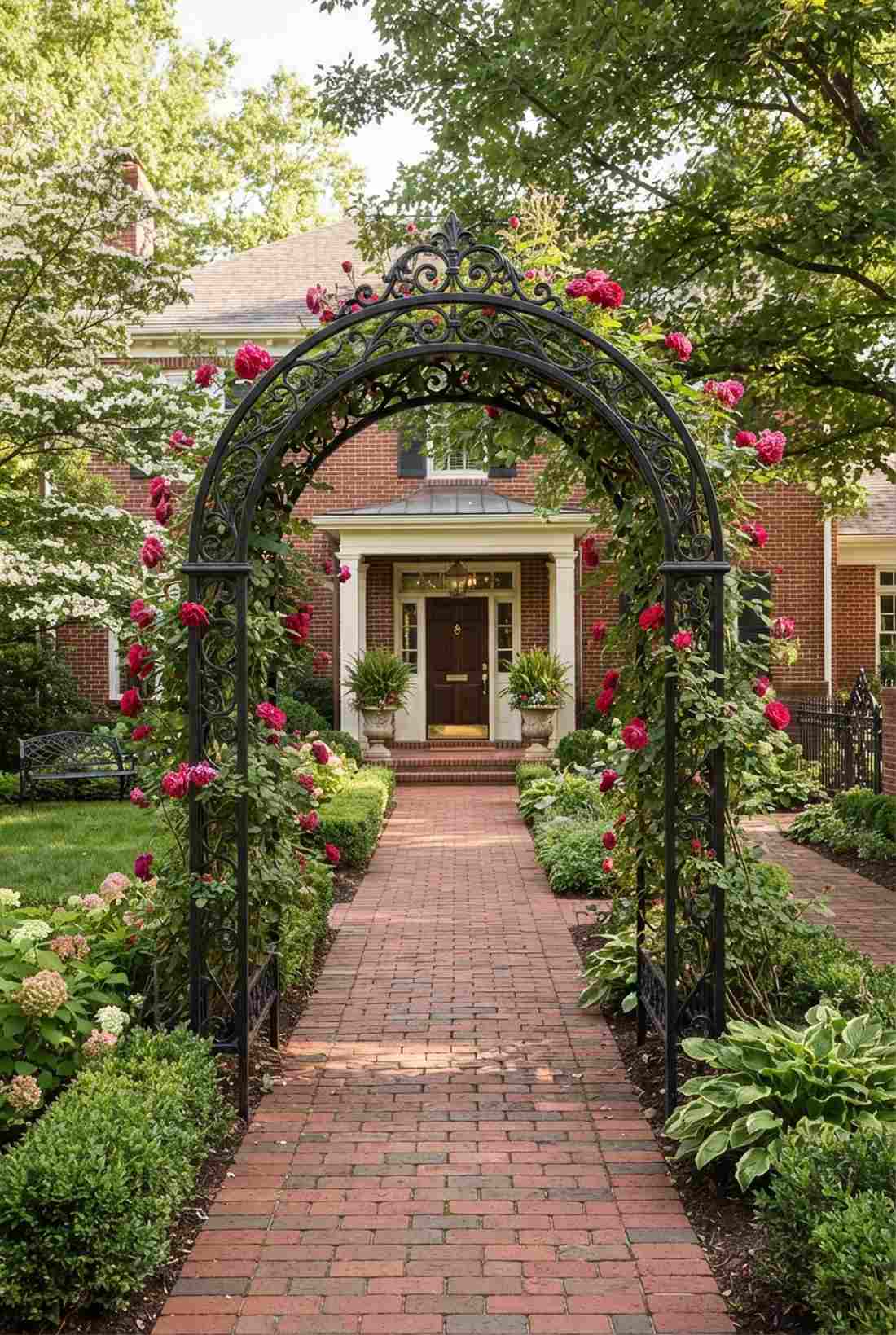 wrought iron formal entryway