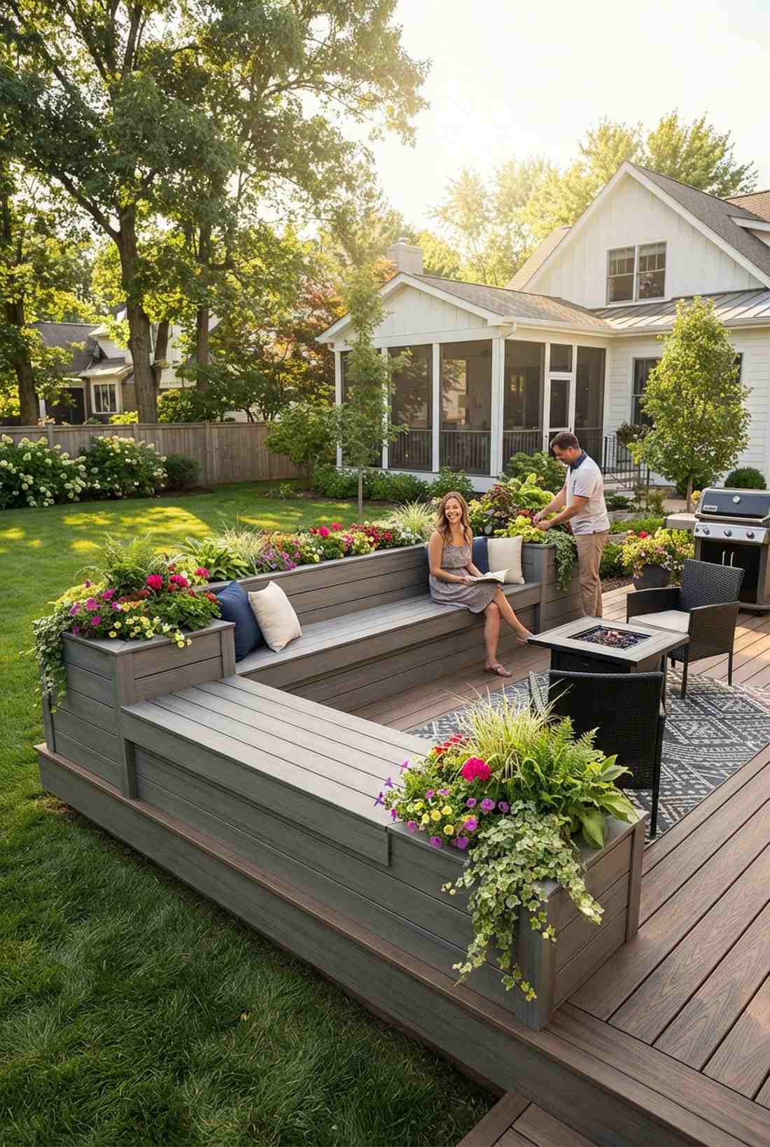 built in planter benches