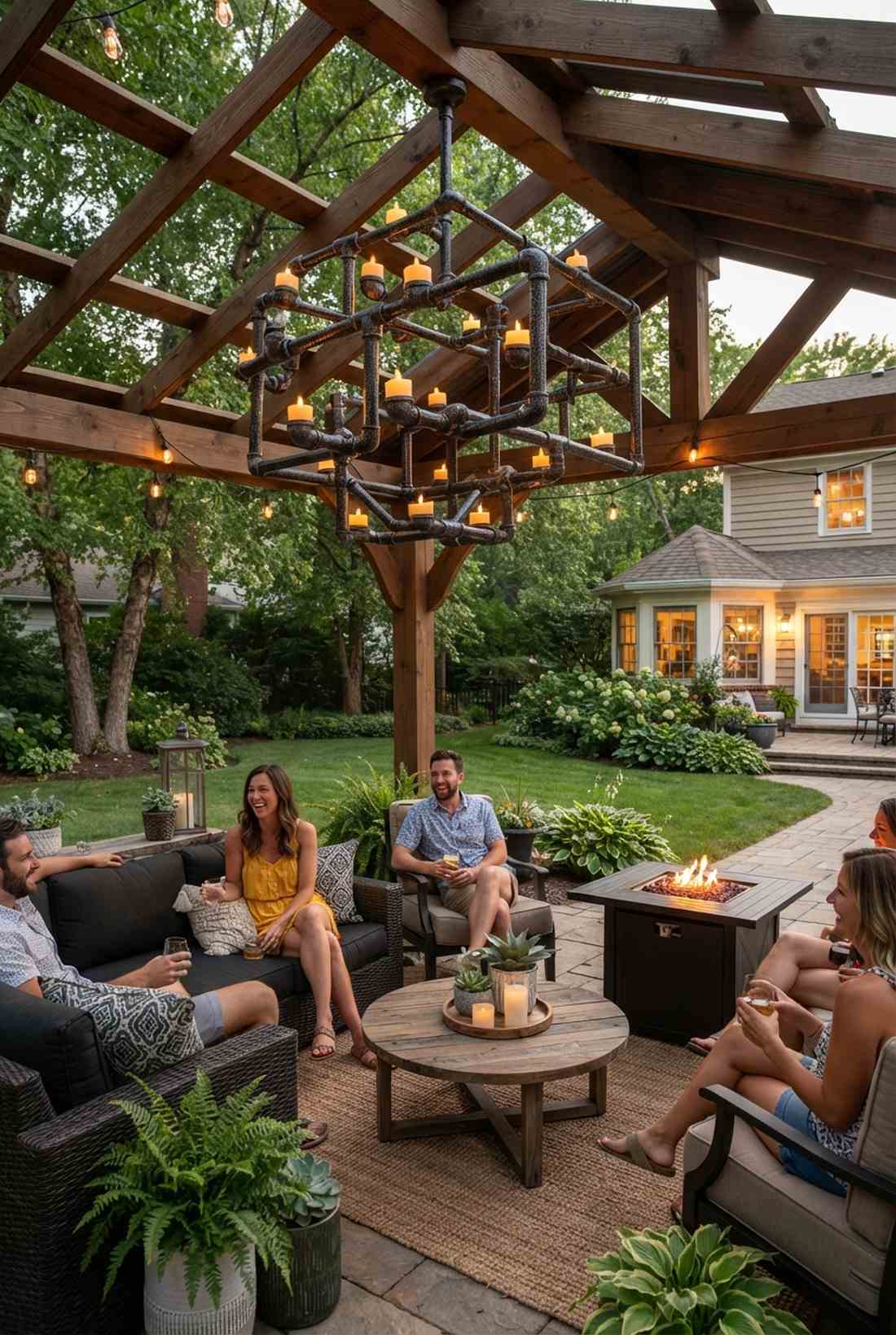 diy pvc candle chandelier