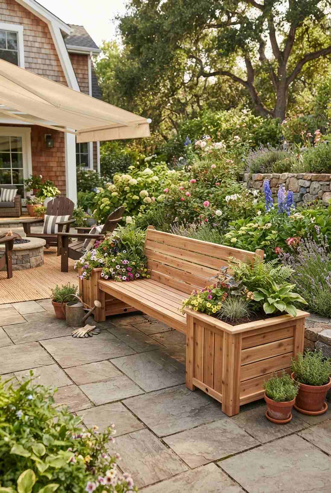 furniture with integrated planters