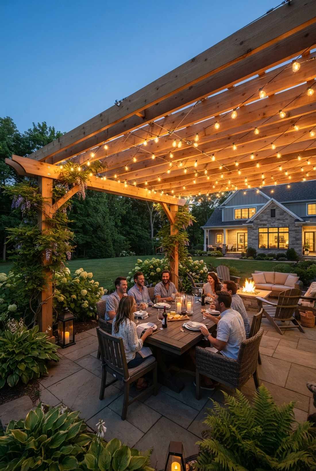 pergola string lighting