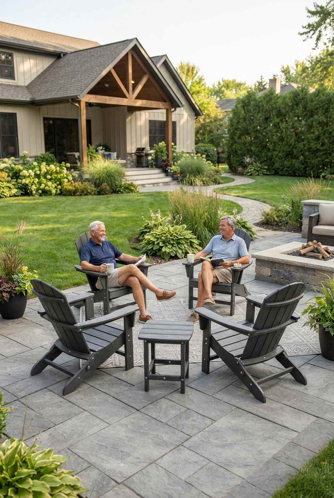 recycled hdpe lumber adirondack set