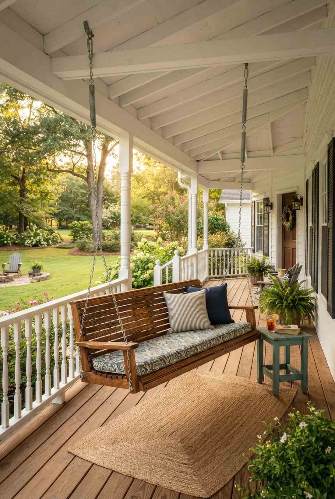 swing bench with chain suspension
