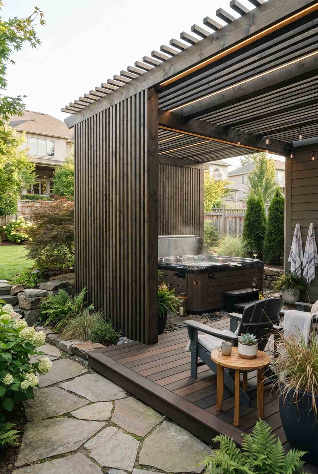 vertical slat pergola for privacy