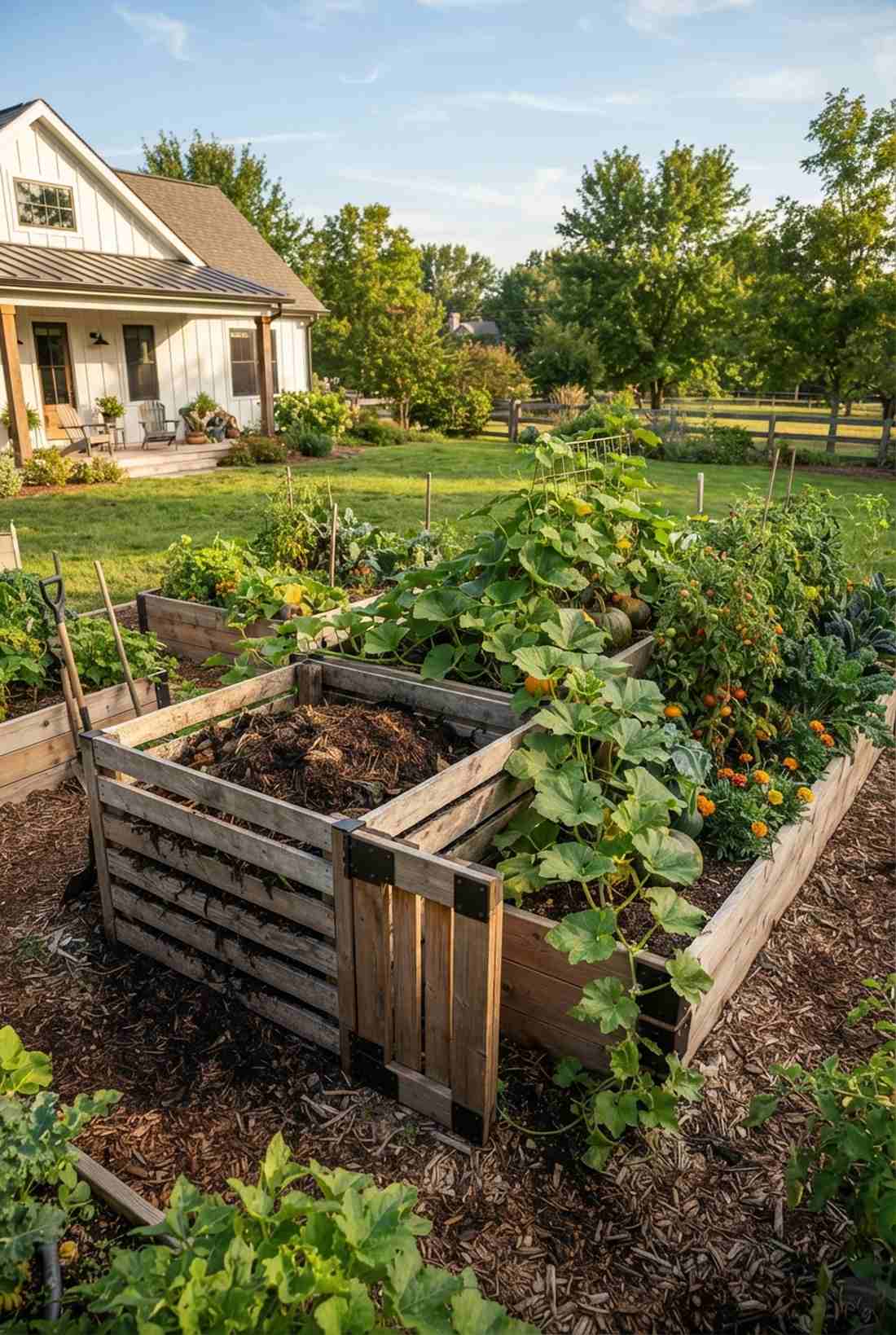 compost bin adjacent bed