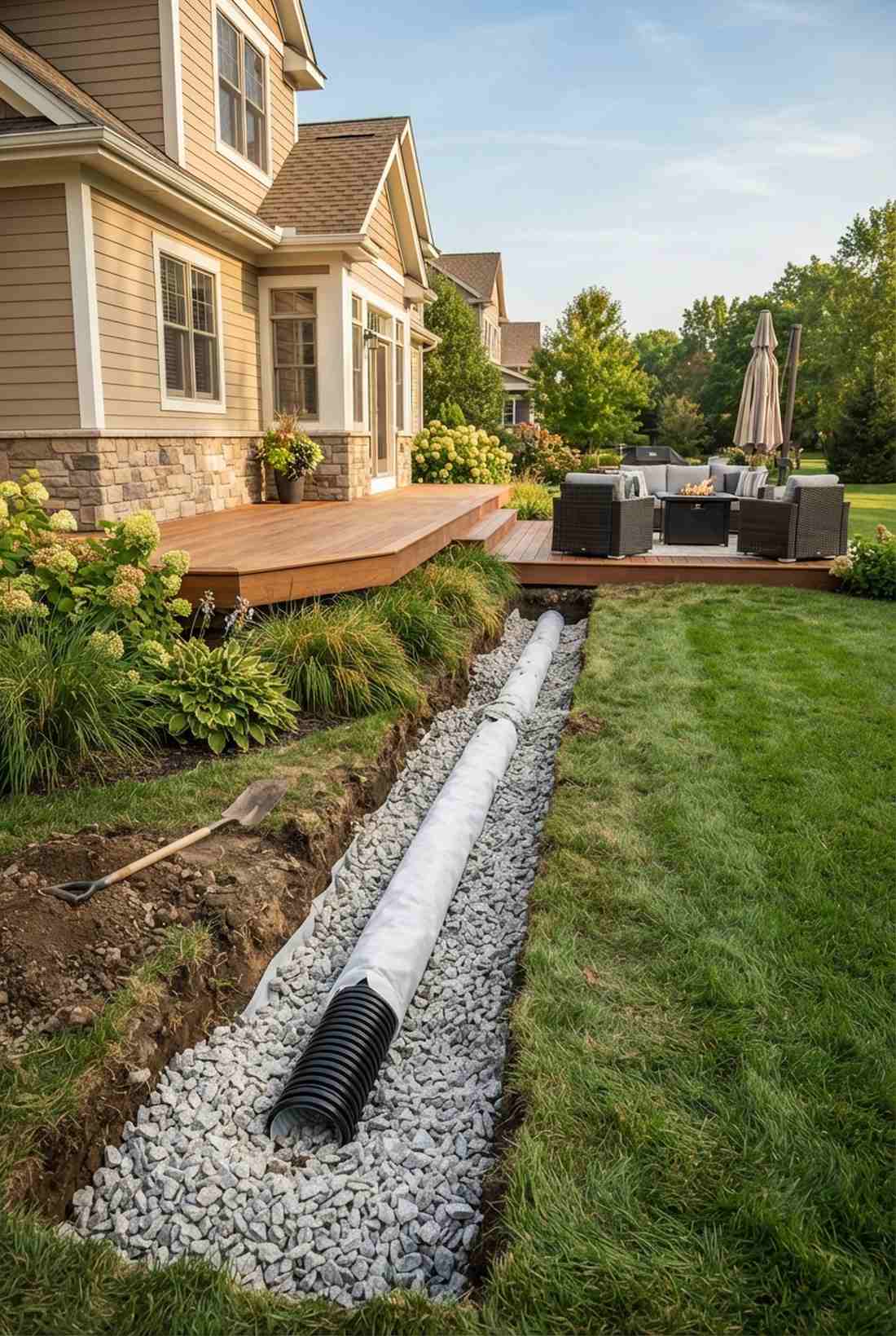 drainage pipe foundation