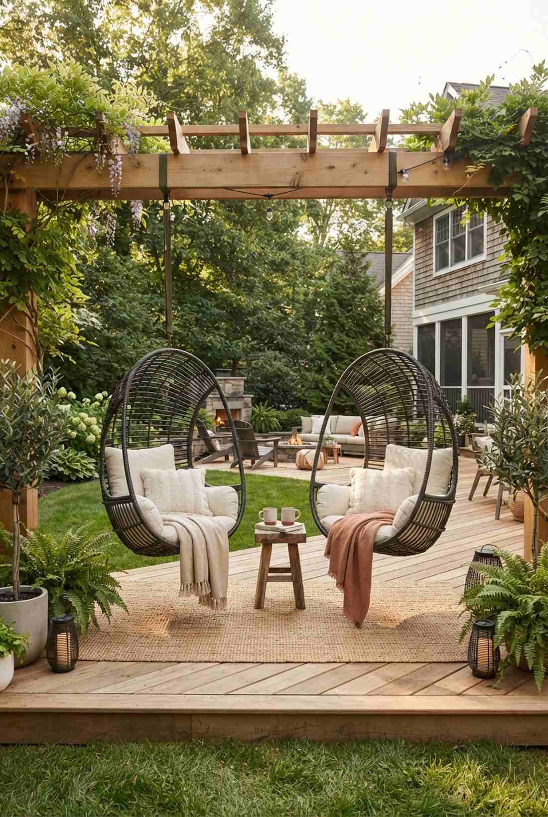hanging pod chair duo