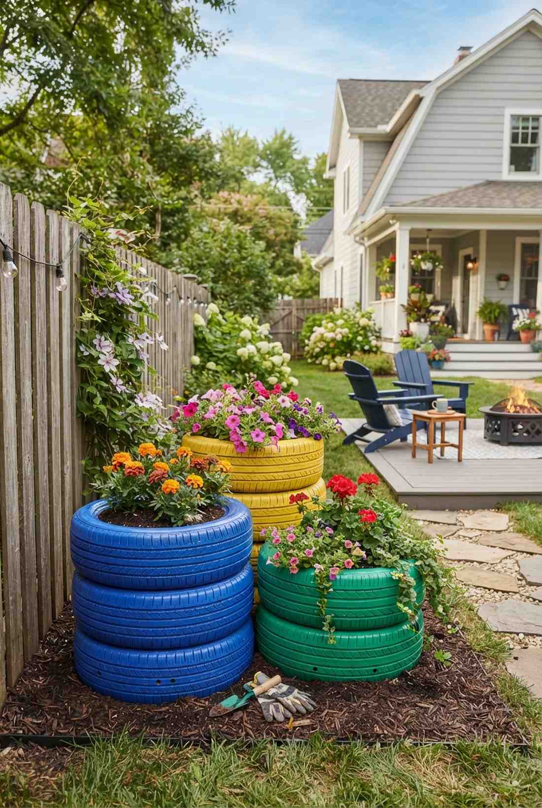 tire planter upcycle