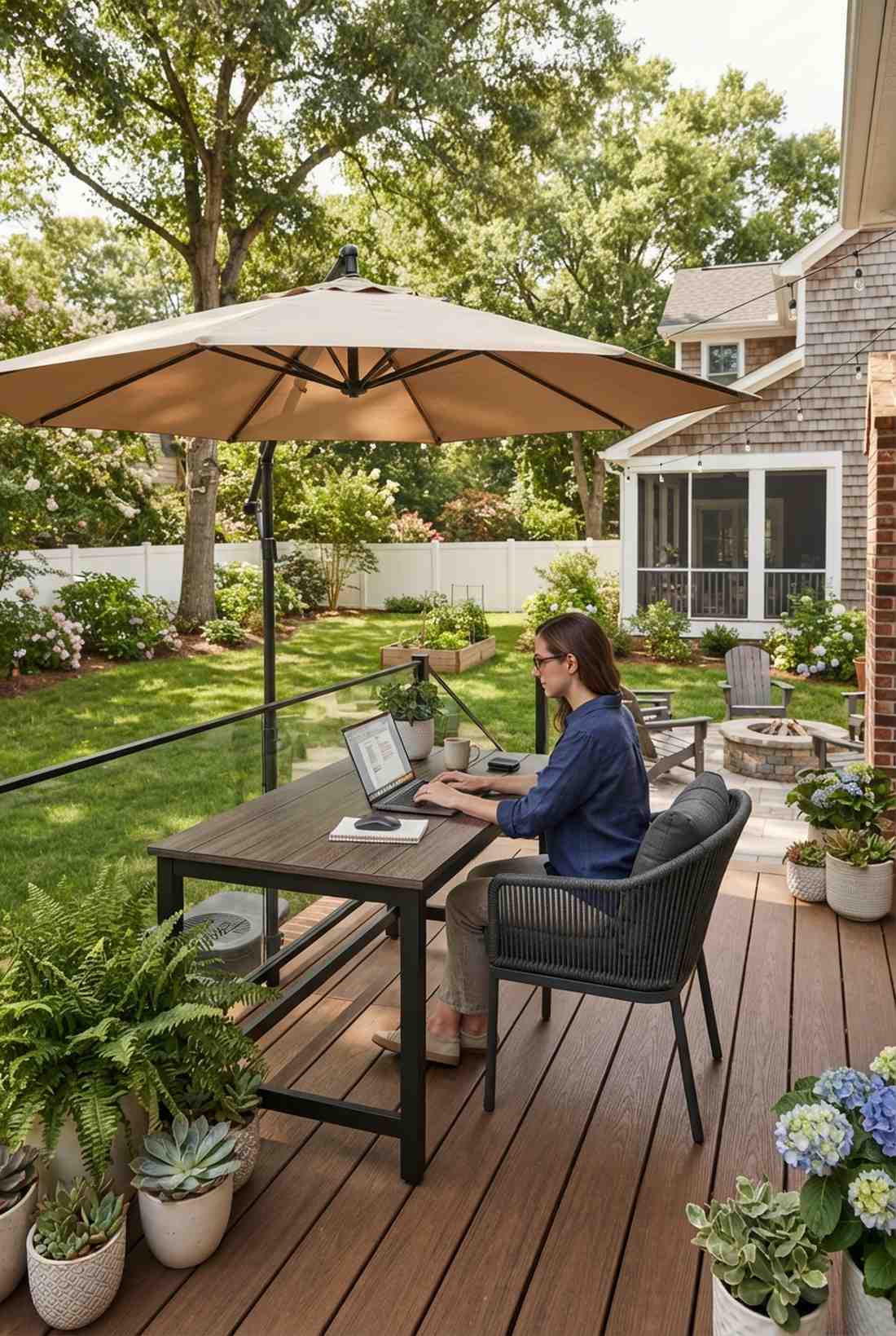 work station with desk height table