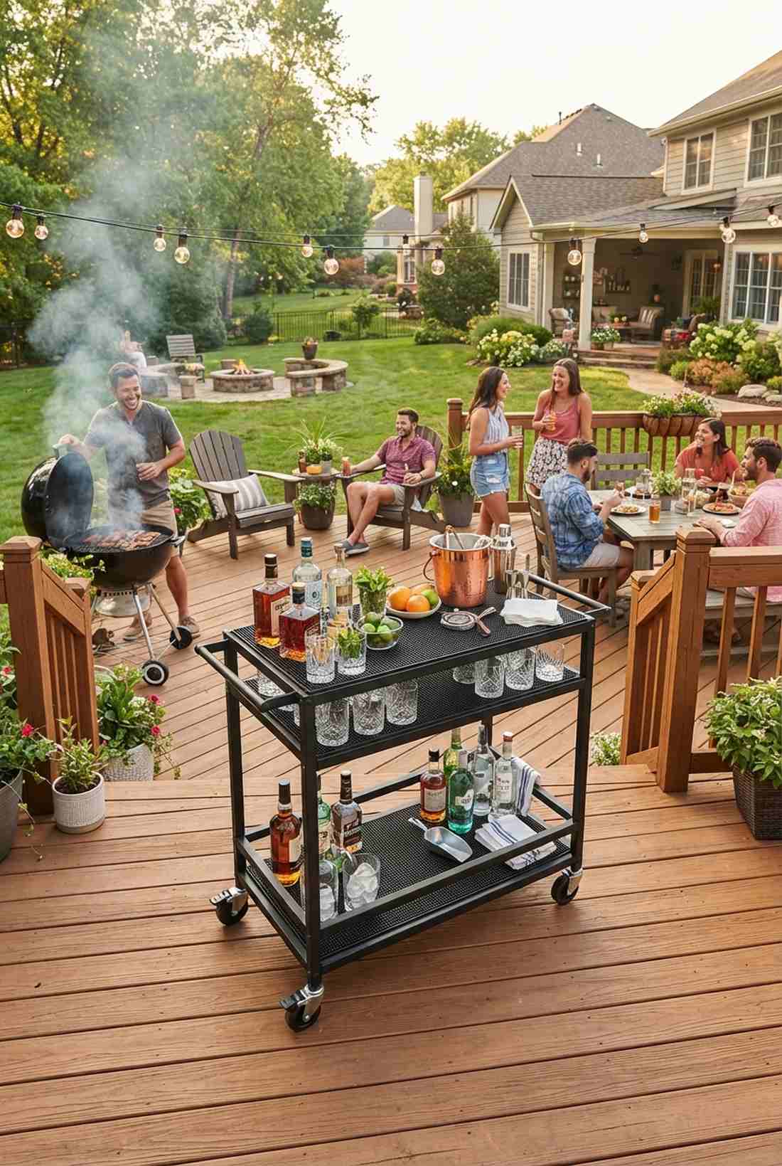 bar cart and serving station