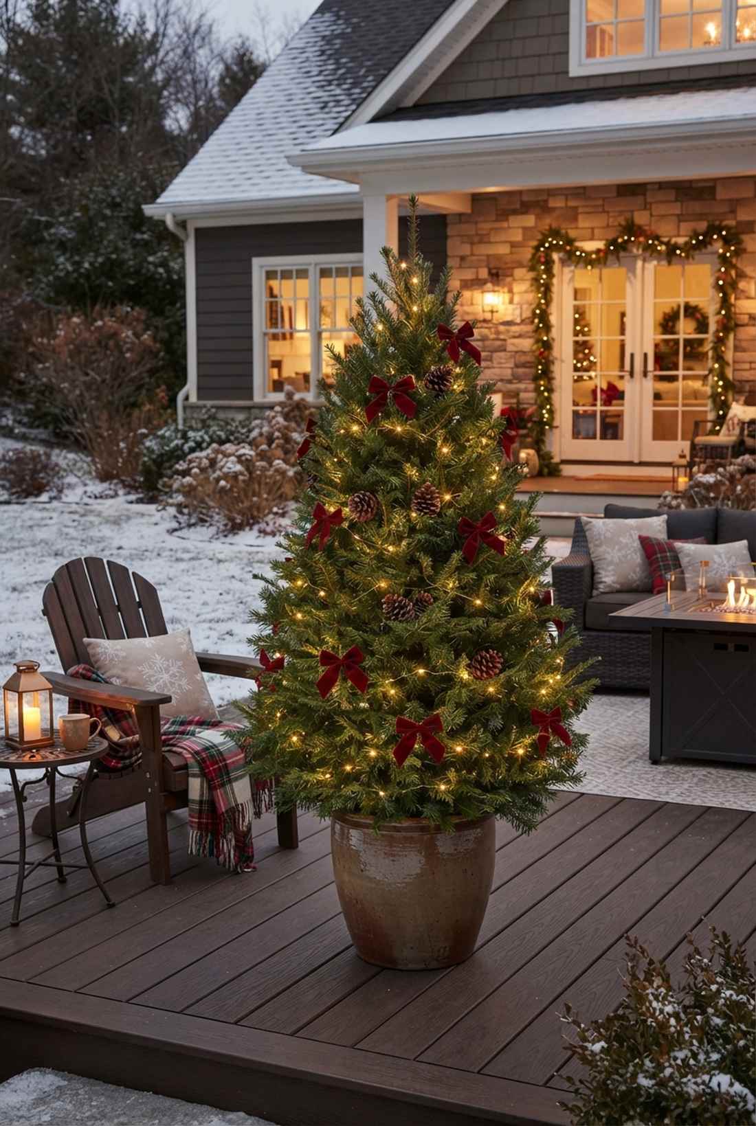 holiday themed plant displays