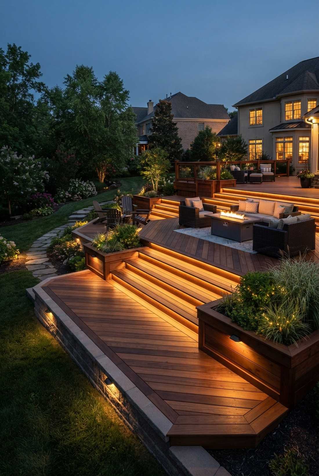 multi level deck terracing