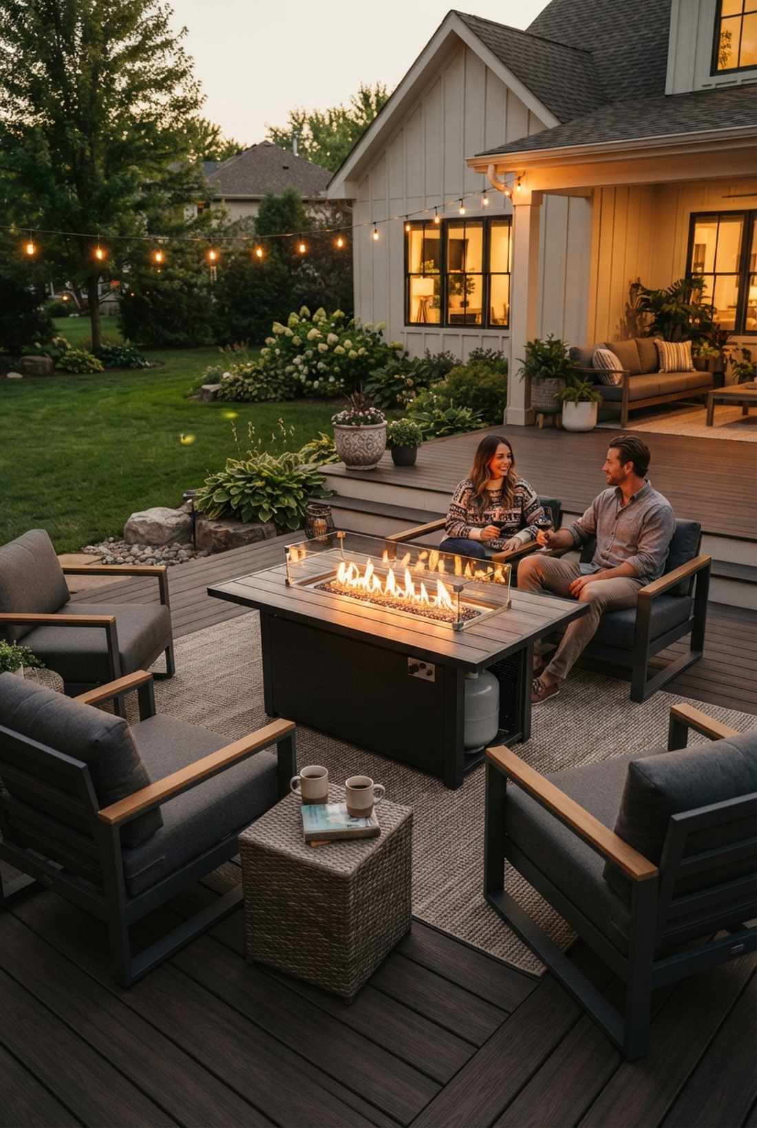 portable fire table with flexible arrangement